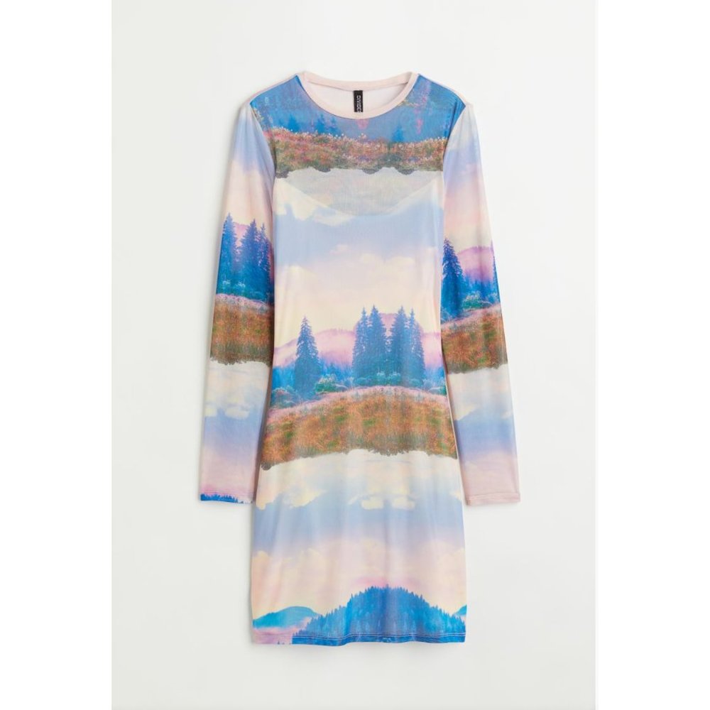 New with tags H&M Beyonce landscape pattern dress